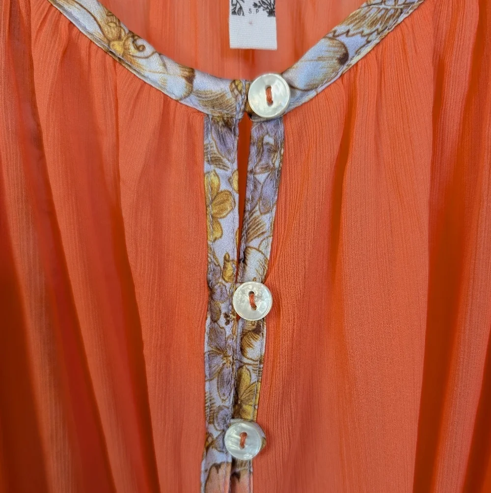 Free People Intimately Bali Sweet Nothing Slip Mini Dress Lingerie Coral Small - Picture 8 of 8